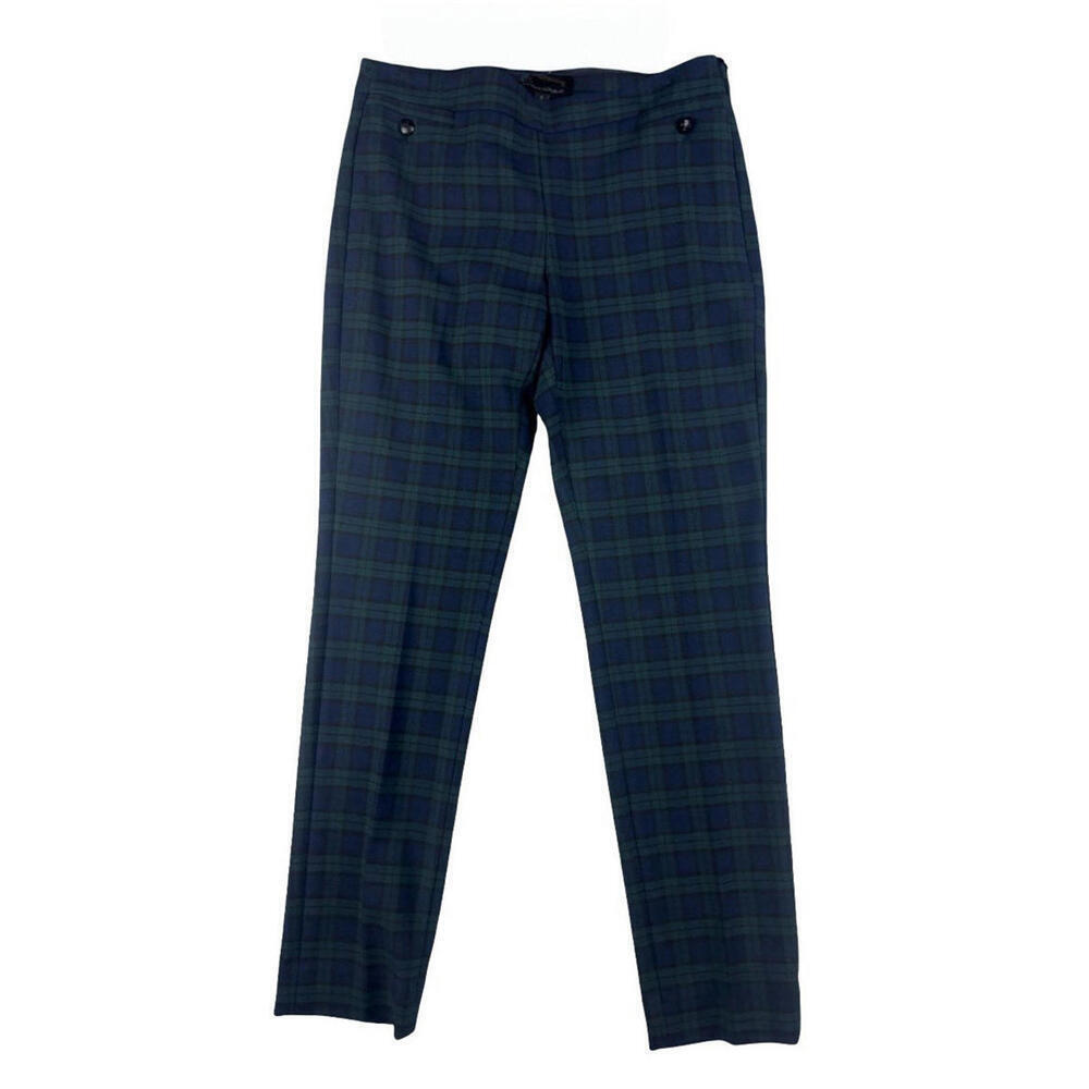 Banana Republic Sloan Pants Ankle Skinny Green Blue Plaid Size 2 US | 30 W